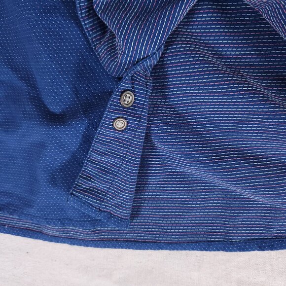 Carbon2Cobalt Pointillism Button Down Shirt Mens Large Blue 100% Cotton 133359 - Picture 12 of 15